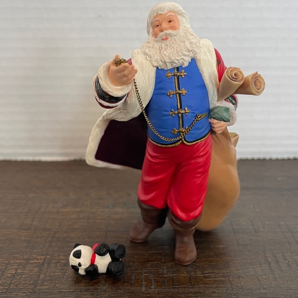 VTG Hallmark Keepsake Ornament Santa Claus & Panda Bear Set of 2 Ornaments 2001 - Picture 2 of 12